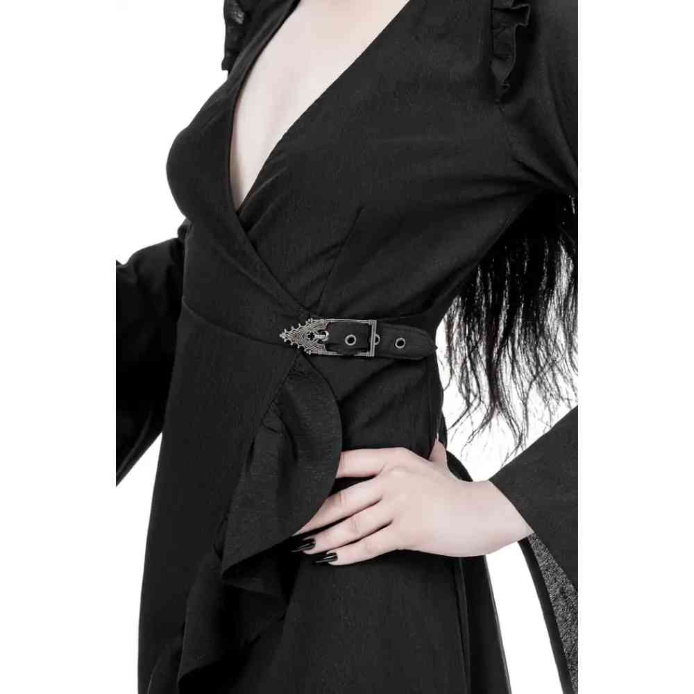 Restyle - Cathedralis Buckle Pikes Wrap dress - Black